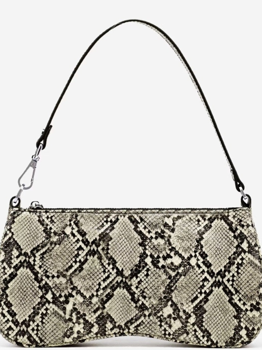 JW PEI Snake-Print Shoulder Bag - Black & Cream